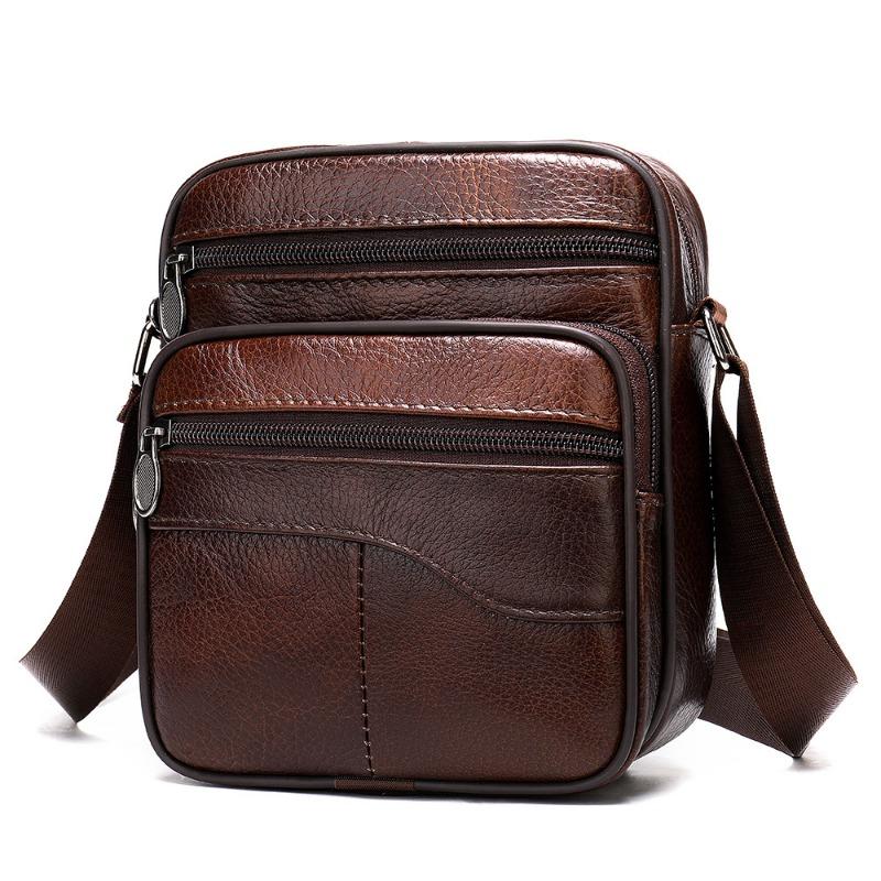 Hakiki Deri Çanta erkek Çantası erkek Tek Omuz Crossbody Çanta İş Deri Çanta Rahat Crossbody Çanta