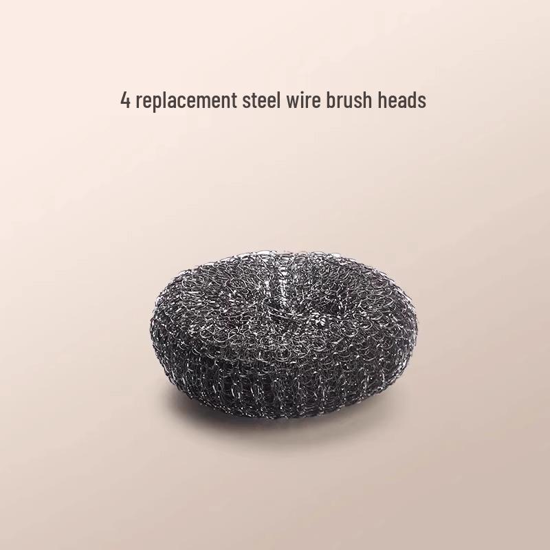 Stainless Steel Long Handle Pot & Bowl Brush with Non-Shedding Wire for Safe Dishwashing