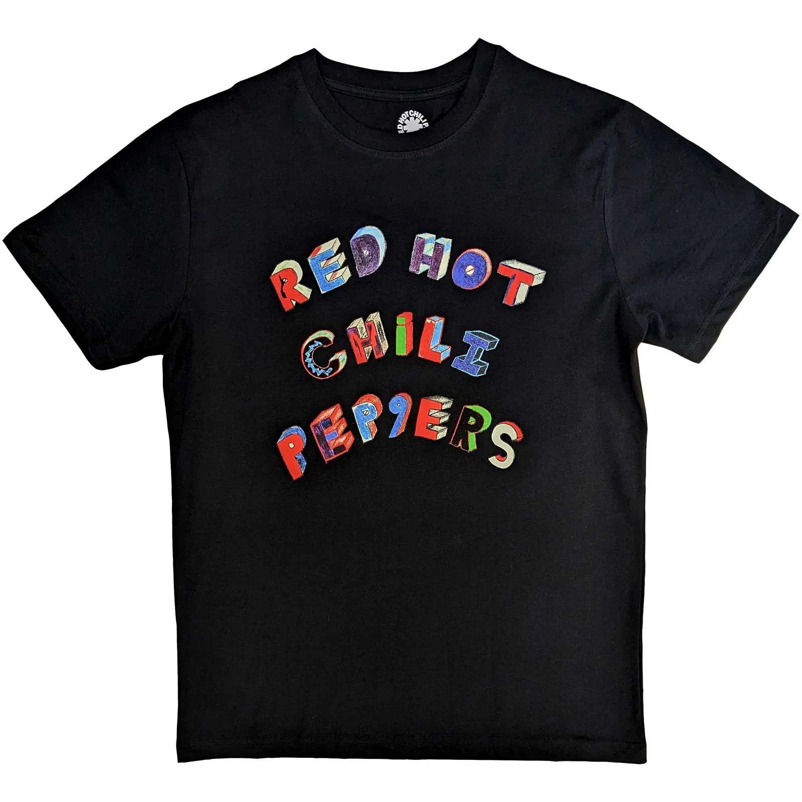 

Red Hot Chili Peppers T-Shirt: Colourful Letters OFFICIAL NEW 2XL