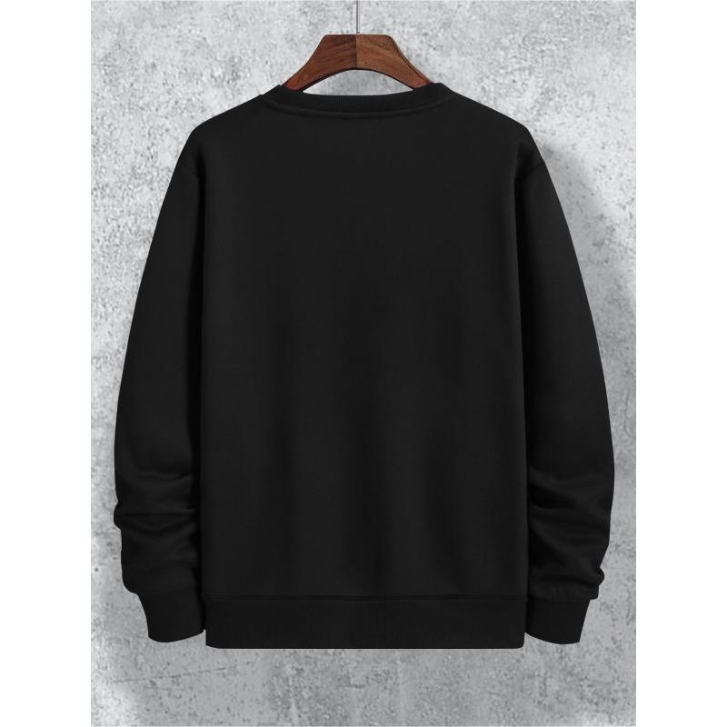 Men's Fashion Trend Regular Crewneck Sweatshirt, Minimalist Casual Streetwear, Christmas, Regular Fit Pattern