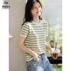 Women's Retro Striped Knit T-Shirt