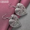925 Sterling Silver Heart Earrings Wedding Jewelry