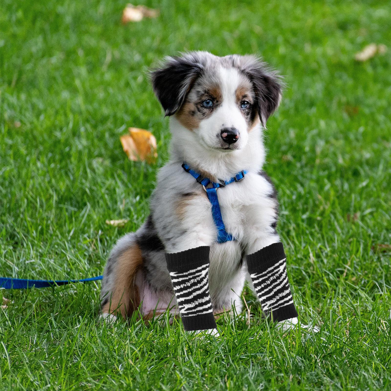 

1Set Pet Socks Dog Elbow Protector Soft Cotton Wear Resistant Small Size Breathable Washable Dog Leg Warmers Portable Puppy 9.5X4X1CM