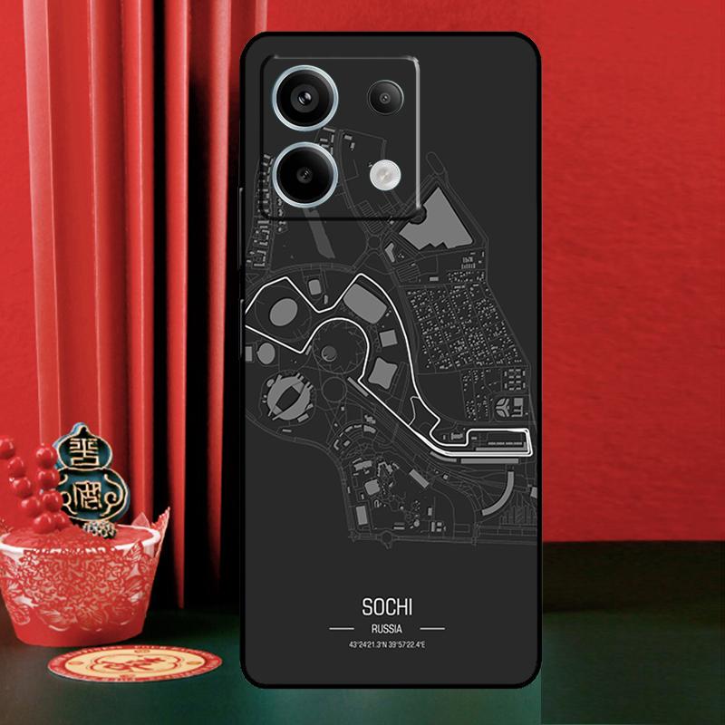 F1 Race Circuits For Xiaomi Redmi Note 14 13 Pro 12 11 9 10 9S 10S 11S 12S Redmi 13C 10C 12C 14C Phone Case Redmi Note 10S