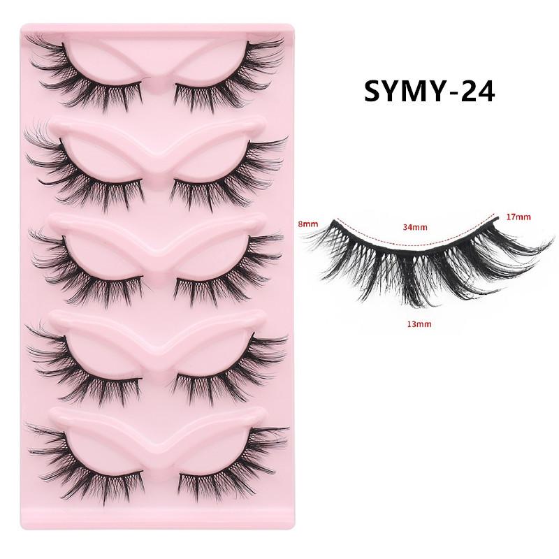 European and American Fox-Style Cat Eye Thick Synthetic False Eyelashes - 5 Pairs