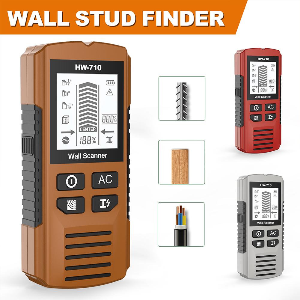 6-in-1 Stud Finder Wall Scanner Green Backlight Electronic Stud Detector for 1-1/2 Inch Drywall Stud Center Detecting