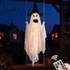 Animierte Halloween-Hoffiguren Leuchtendes Hängendes Schaukelgeister mit Hexenhut Fernbedienung Verstellbar Einfache Montage Requisiten Helligkeit Fliegend