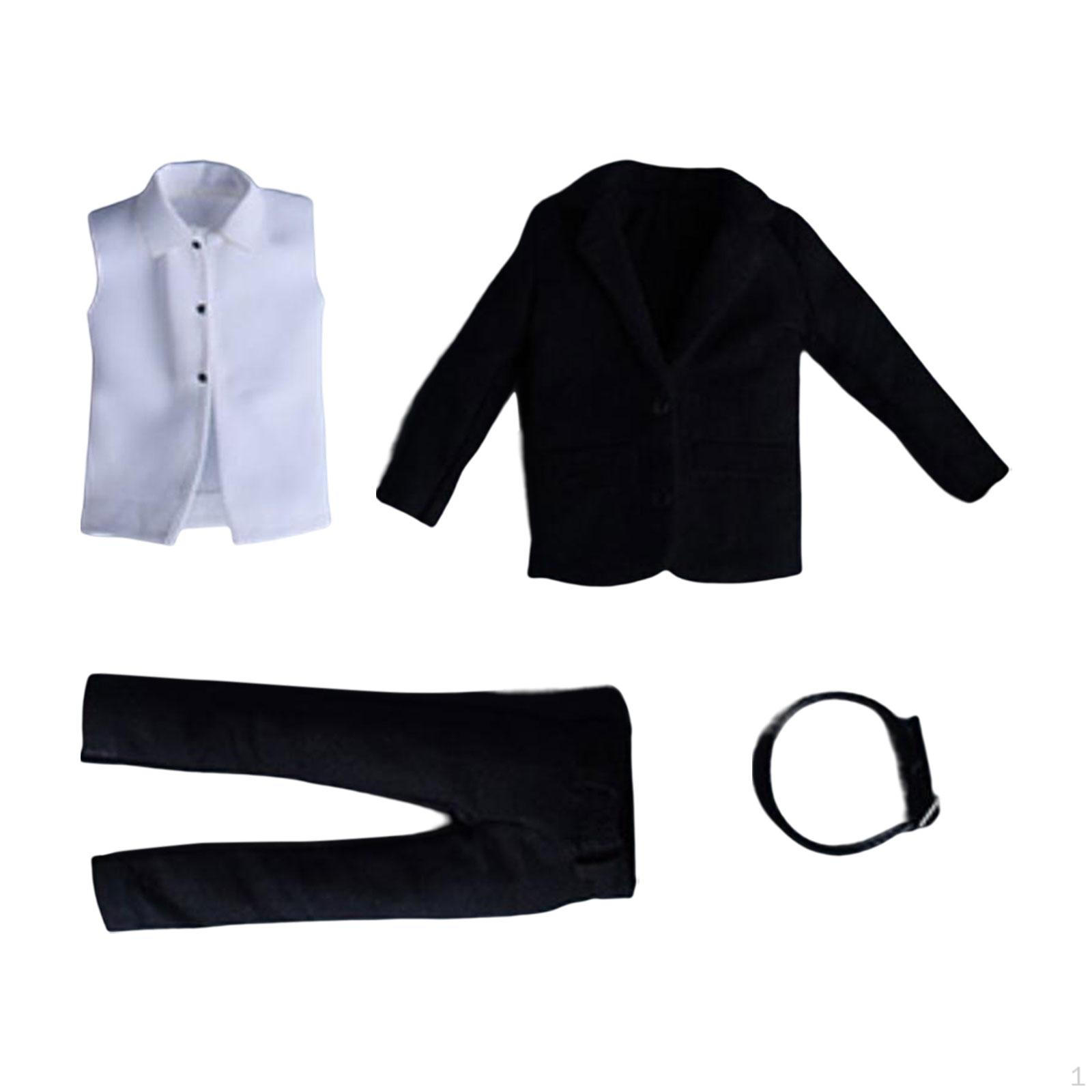 

1/12 Male Figure Doll Clothes, Jacket Shirt Pant Belt, Handmade Suit Uniform for 6 Action Figures