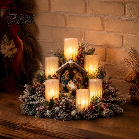 Christmas Table Centerpieces Lighted Centerpiece, Atmospheric Ornament with Warm Glow, USB Indoor Seasonal Displays Powered Plastic Crafts for Holiday