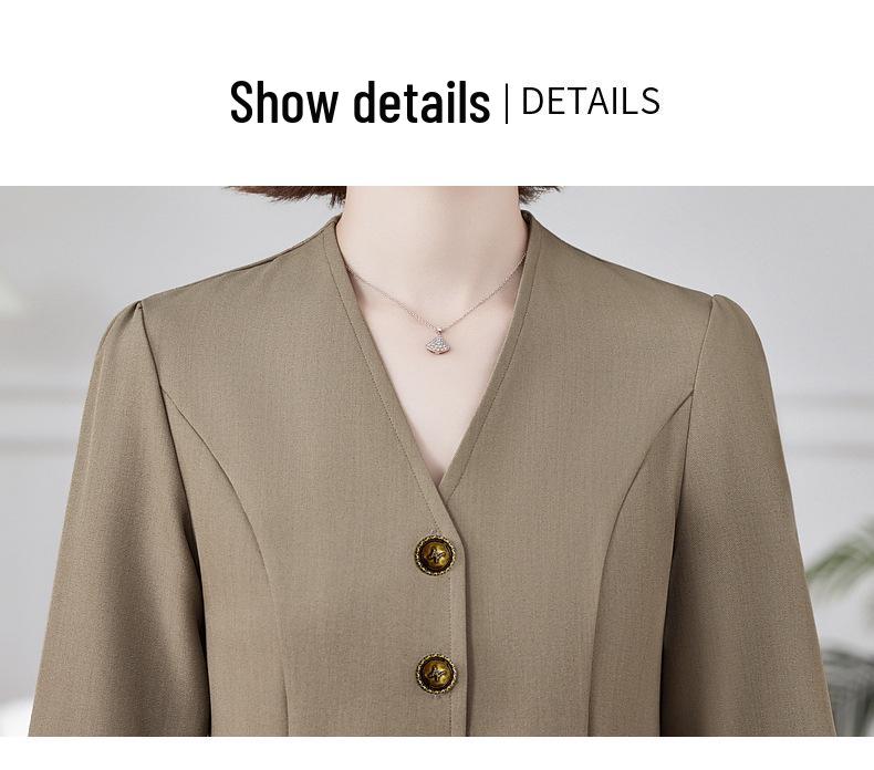 Conjunto de Duas Peças Elegante da Coleção Primavera 2025 da Mamãe para Mulheres de Meia-Idade e Idosas