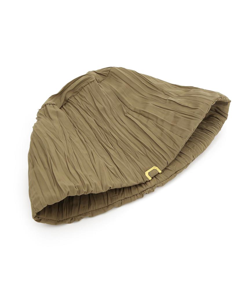 Eondeokeonteulolseutyudio Pleats Summer Bucket Hat Stand Bucket / Pleats Wave / Desert Olive