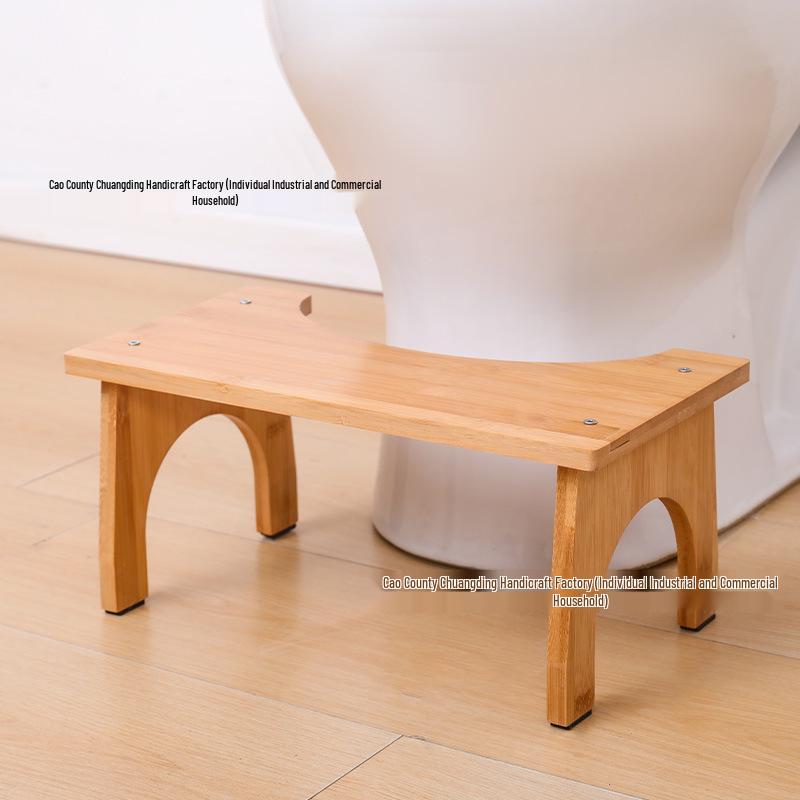 Bamboo Non-Slip Bathroom Stool: Adult and Child Toilet Footrest.