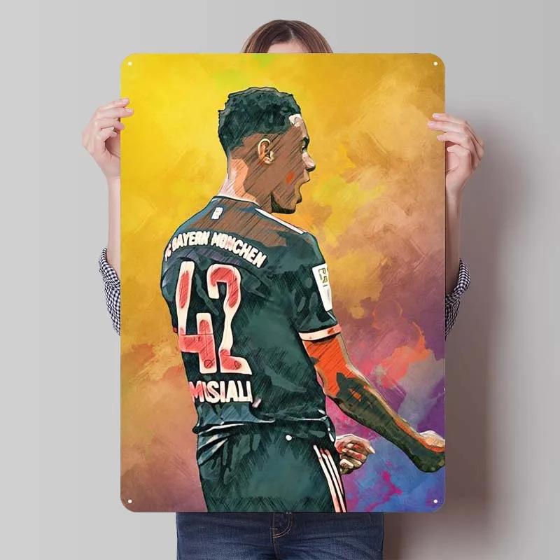 Jamal Musiala Metal Sign Sports Poster Vintage Tinplate Sign Plaque for Wall Art Decoration Gamer Room Decoration Man Retro Home