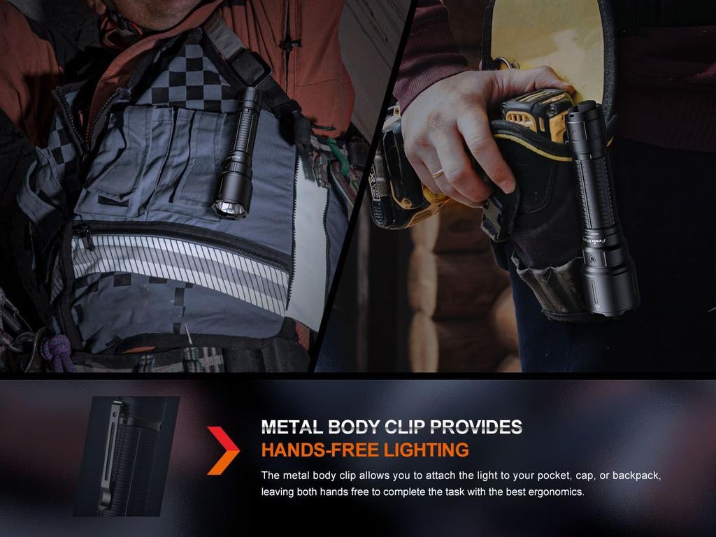 Fenix WF26R Rechargeable Work Torch with Charging Cradle Mount 3000 Lumens 450m Range Up To 44 Hours 21700 mAh Battery Magnetic Charging IP68 Black
