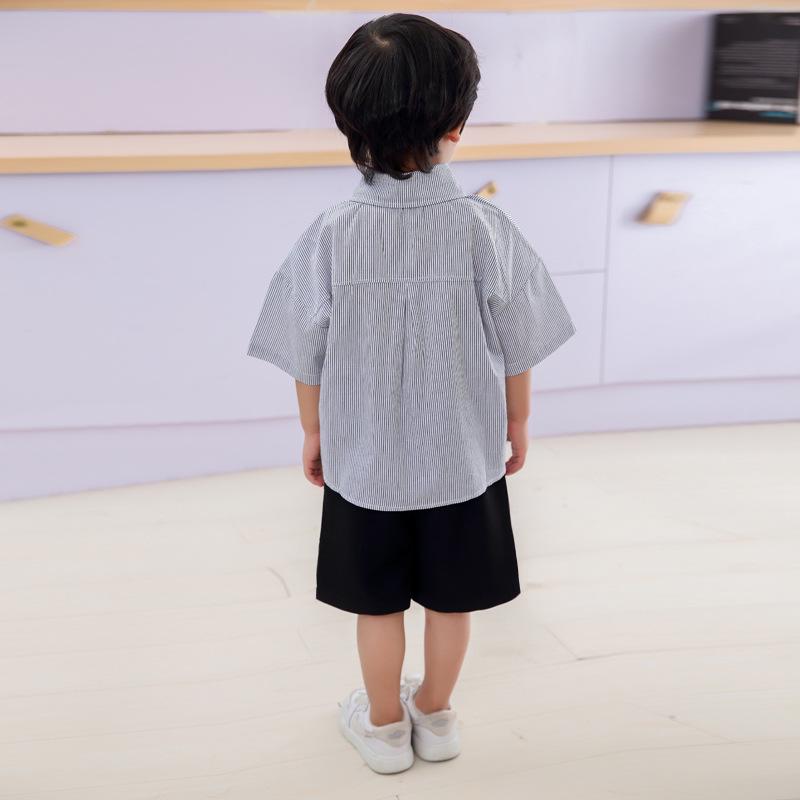 2024 Trendy Cotton Short-Sleeve Embroidered Shirt for Kids