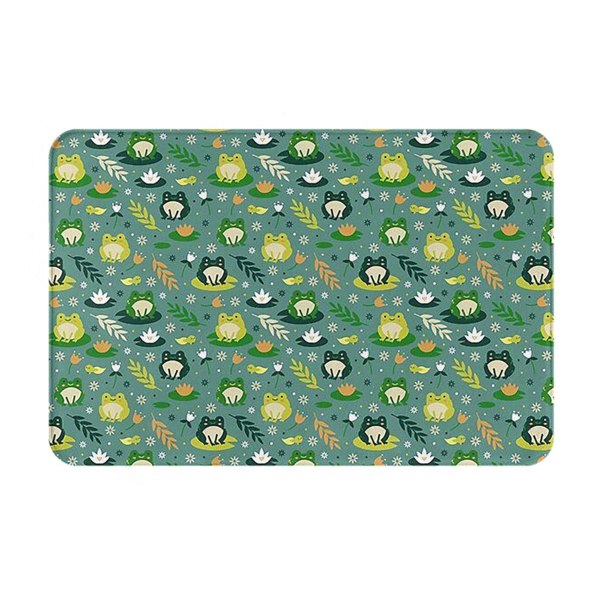 Groen Kikkerpatroon Antislip Deurmat Vloermat Absorberende Mat Tapijt Vloerkleed voor Keuken Entree Huis Slaapkamer Voetmat Matten 60x40 cm