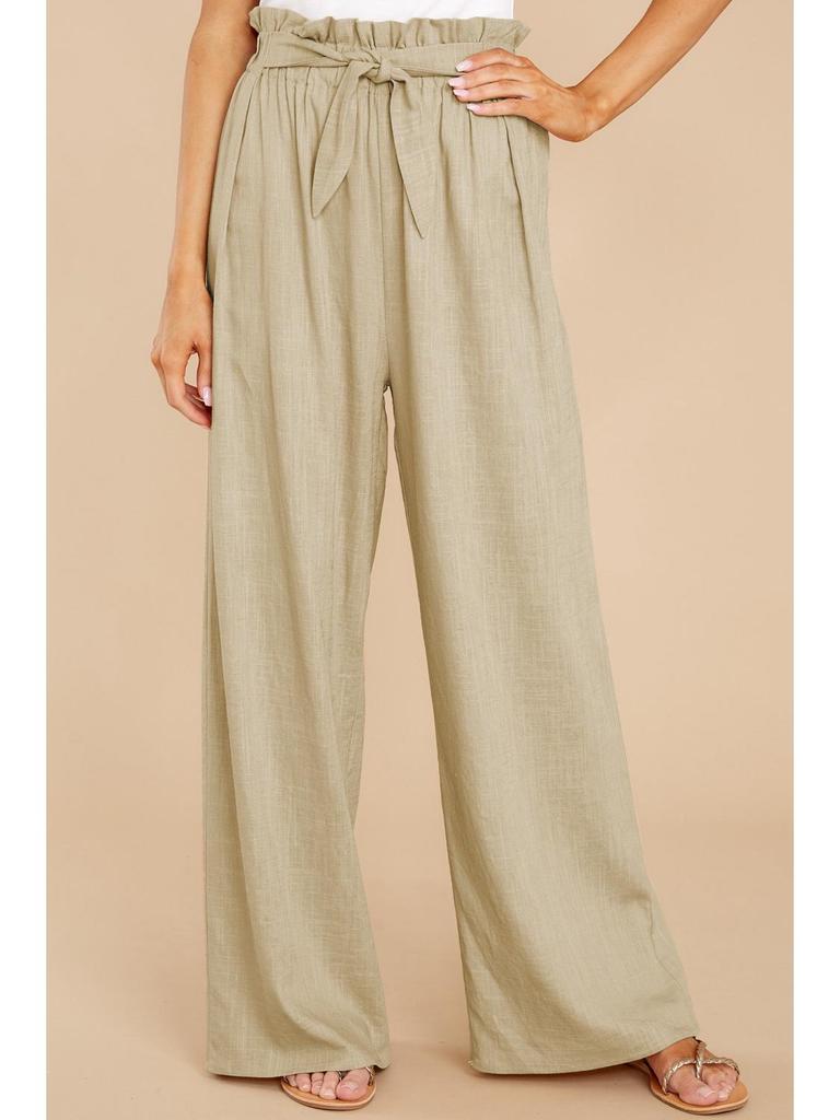2024 Women’s European & American Plus Size Loose Cotton Linen Casual Long Pants