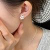 Su Chuang S925 Sterling Silver Flower Stud Earrings: Sweet, Girly, Elegant, Versatile Ear Jewelry for Women.