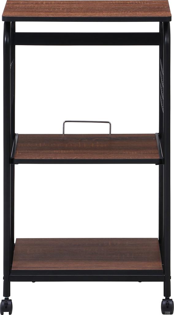 Fuji Boeki Stovetop Kitchen Rack Width x 41 x Height Black Brown Sliding Shelf Storage Range Wagon with Casters 15423 51.5 89.5cm