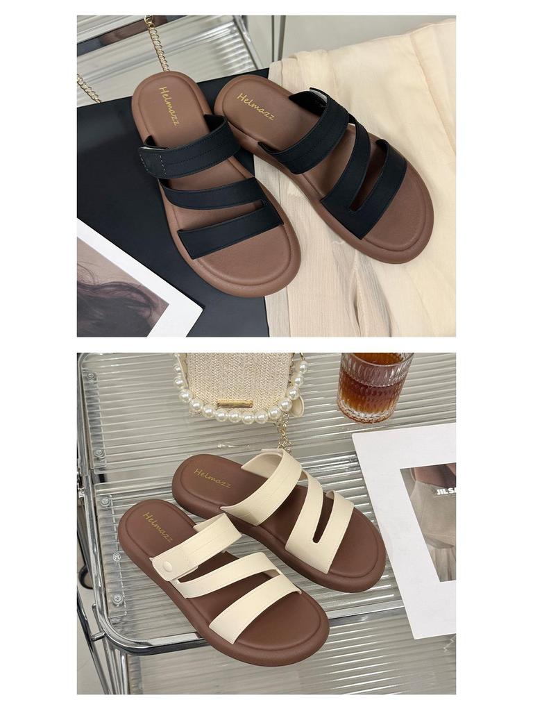 Women's Summer Flat Non-Slip One-Strap Z-Strap Sandals for Bathing and Beach