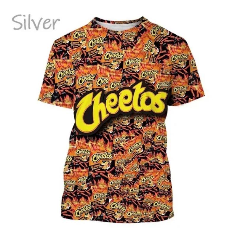 

Y2k Топ Cheetos Хрустка Їжа 3D Принт Футболки Мода Круглий Виріз Хіп-Хоп Крутий XXL