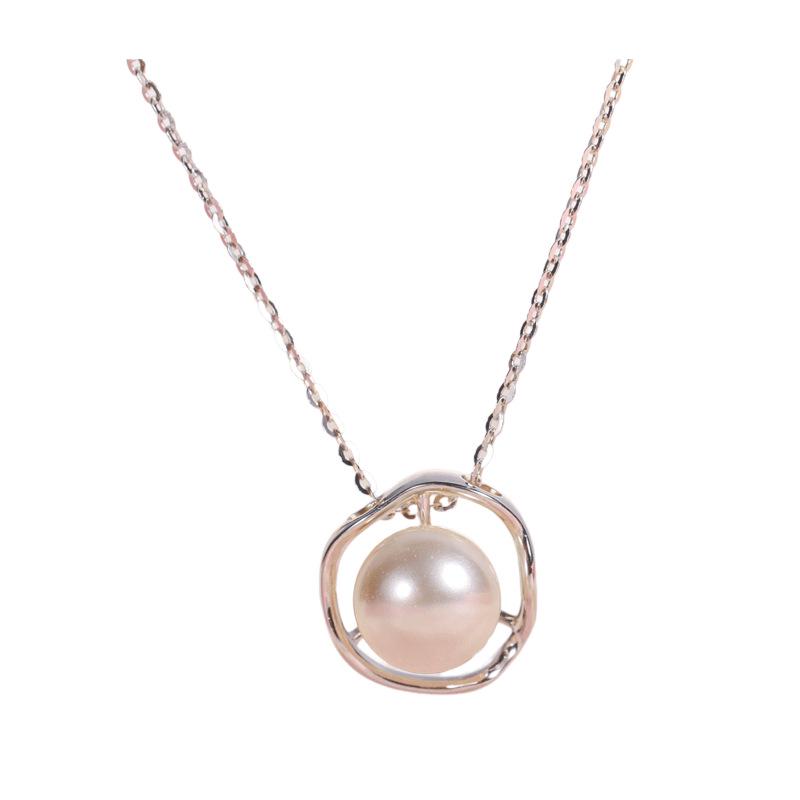 

Позолоченное серебряное ожерелье с жемчугом - Легкая роскошь, цепочка на ключицу для женщин, идеальный подарок для нее 925 Sterling Silver