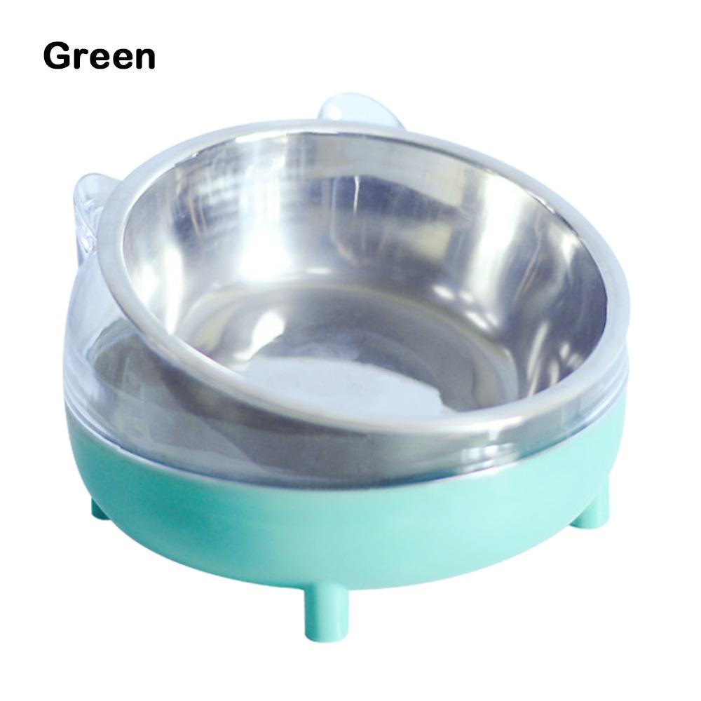 New Stainless Steel Elevated Cat Bowls Easy Clean Plastic Pet Drinking Dish Tilted Design Pet Feeding Dish Dog Feeding
