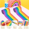 HHO-Crepe Paper Streamers 12 Rolls Colorful Crepe Rolls Each Measuring 32.8 Feet Long Rainbow Streamer Paper Decoration