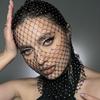 Meier Accessorize with a rhinestone elastic mesh headband - holiday carnival sparkling diamond face mask