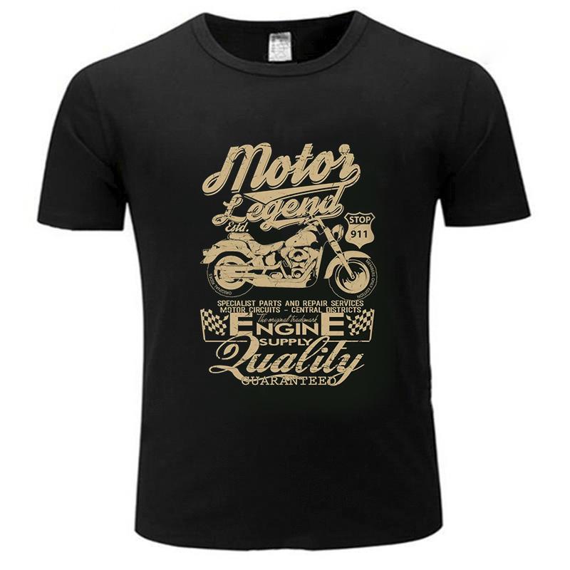 Streetwear Biker Men Cotton Classic T-shirt Motorbike Cool Fashion Big Size Tee Male Vintage Motorcycle Couple Top Unisex