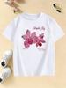 Graphic Flower Design T Shirts Fashion Kids Childrens Tshirt Girls Summer Spring Casual Top Tee