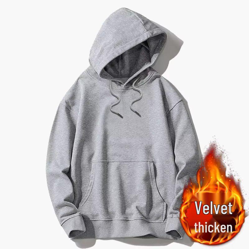 Men's Japanese Loose Fit Thin Fleece Hooded Sweatshirt for Spring/Autumn - Trendy Unisex Outerwear