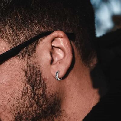 Huitan Punk Skull Small Hoop Earrings for Men Vintage Antique  Color Hip Hop Rock Circle Earrings Daily Wear Male Jewelry