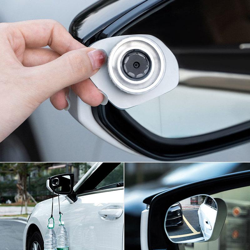 2pcs Car Frameless Wide-angle Rearview Car 360 Degree Adjustable Rearview Mirror Car Blind Spot Mirror Auto Exterior Accessories