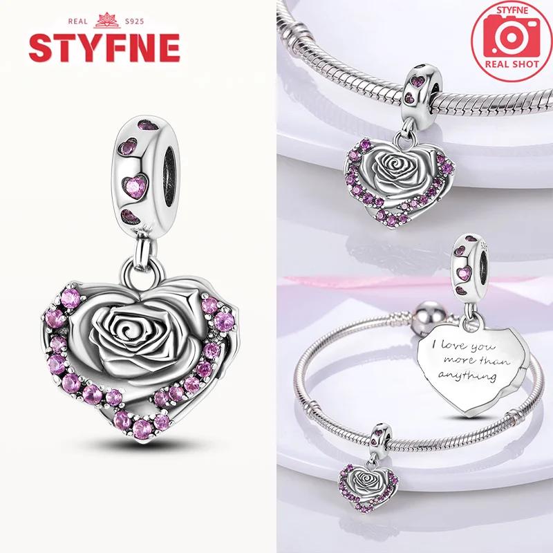 Exquisite Original Couple Love Boy&Girl Dangle Charms Heart Beads Copper Bracelet For Women Diy Jewelry Gift Charms Beads