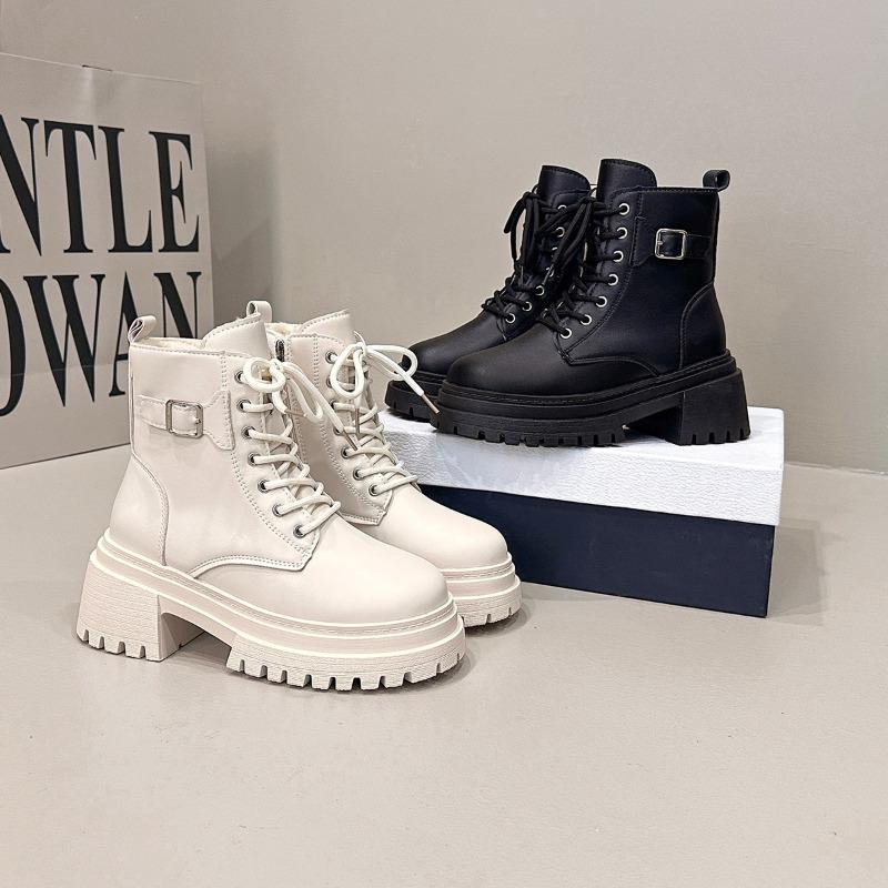 2026 New Ankle Boots Women Fashion Autumn Casual Female Chelsea Booties Punk Gothic Shoes Platform Short Leather Boots