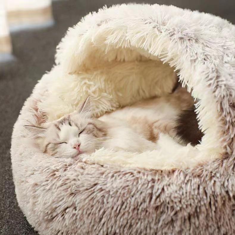 New Arrival Eco-Friendly Pet Supplies House Calming Bed Cat Cave Beds for Indoor Cats or Small Dogs