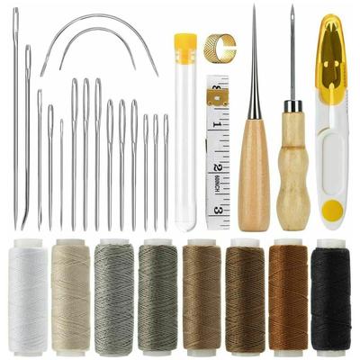 HUIKKJP Leather Craft Leather Tool Set for Hand and Includes Leather Cotton and Leather Tools 29-Piece Sewing, DIY, More, Needles, String, Thread,