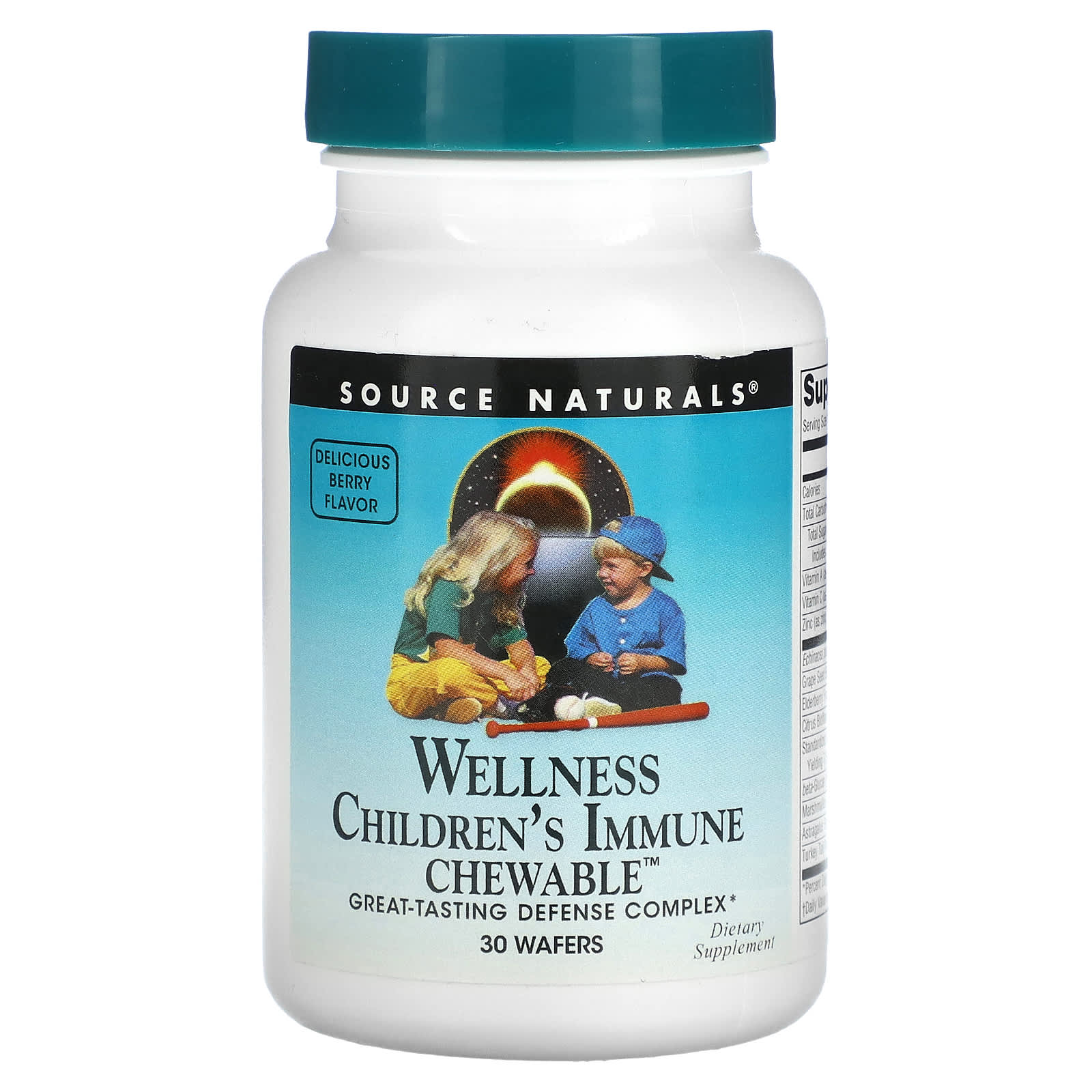 

Source Naturals, Wellness, Children s Immune Chewable, Delicious Berry Flavor, 30 Wafers