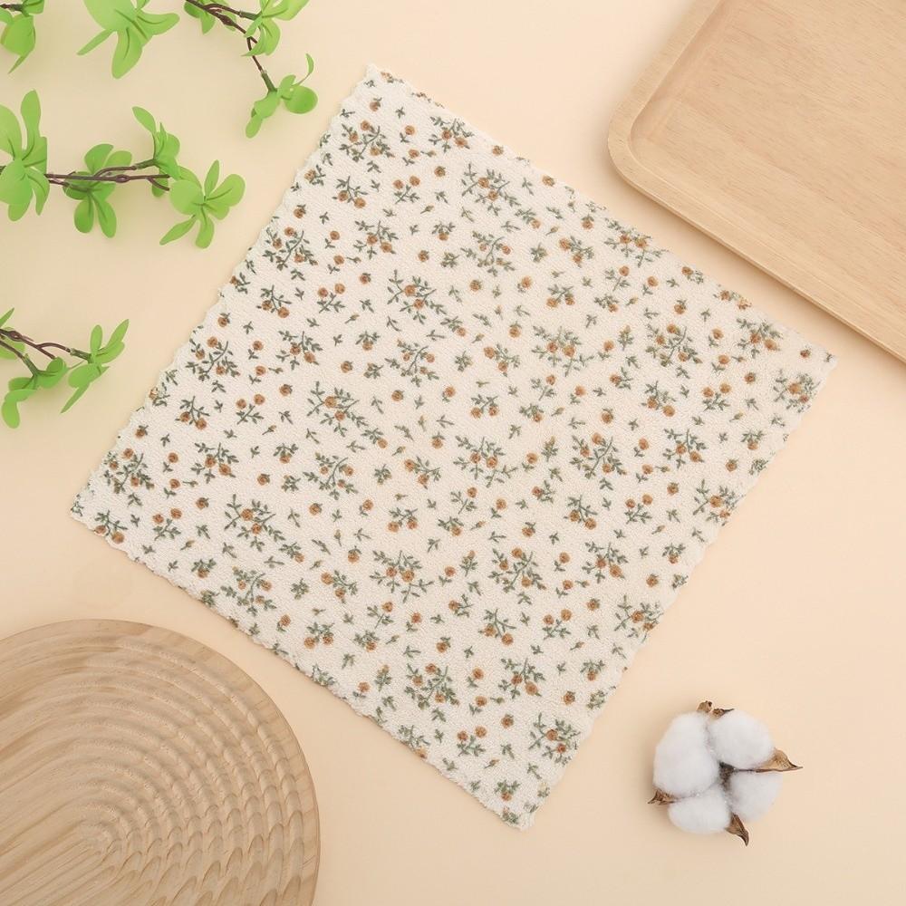4 PCS Durable Square Floral Cleaning Towel Soft Absorb Water Wipe Cloth Household No Trace Car Cleaning Cloth Window