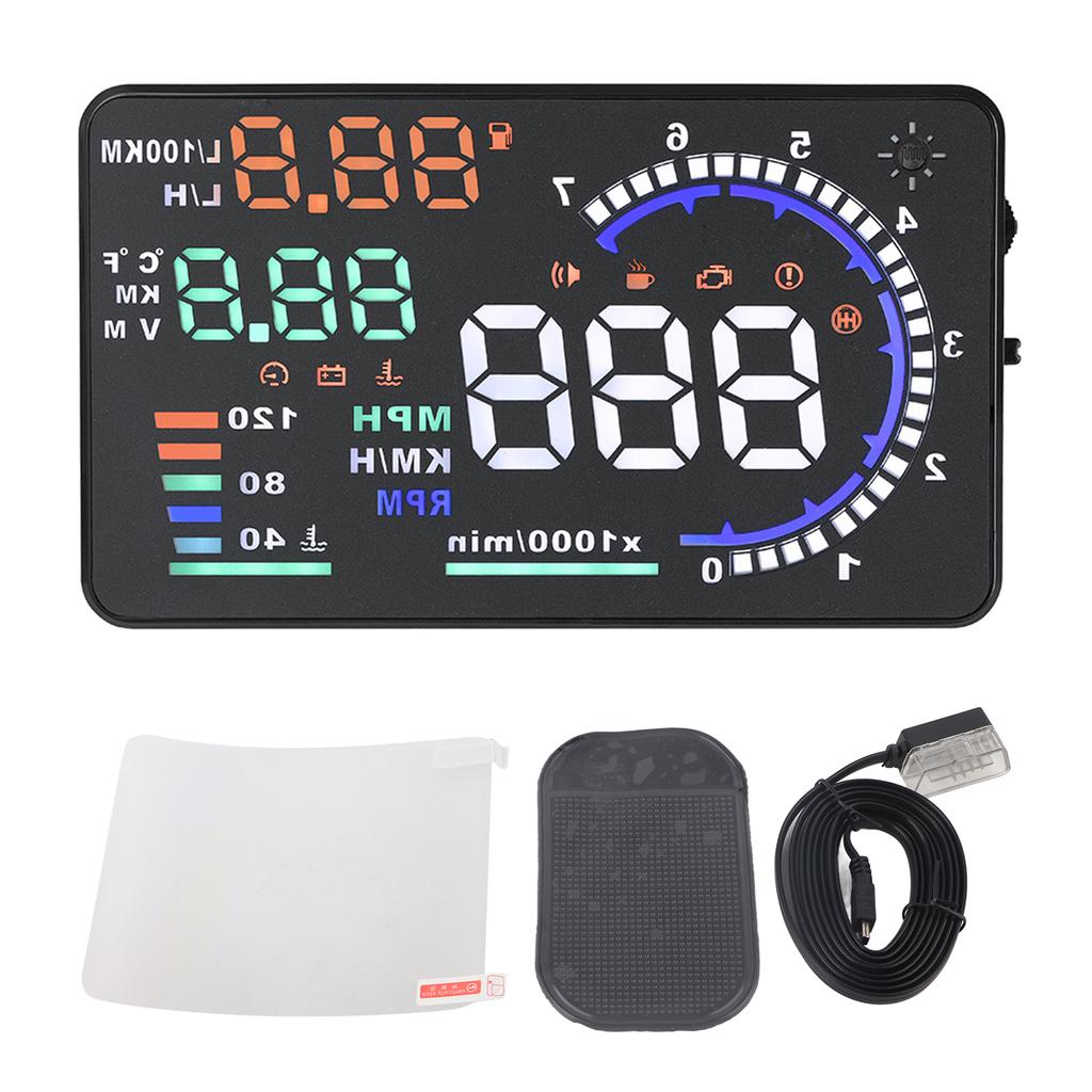 A8 5.5   OBD II Car HUD Display Auto Windshied Reflective Screen Speed Display