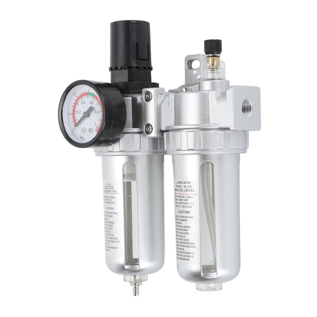  Filter Pressure Regulator 1/4 Inch Aluminum Alloy PC and Plastic Compressed  Filter