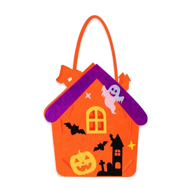 Large Capacity Halloween Favor Bag With Eerie Designs Thin Pliable Storage For Trick Otherwise Treat