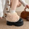 Vintage Style Brown Black Retro Platform Snow Boots for Women 2025 New Winter Plush Lined Chunky Heel Leather Botas Women's Shoe