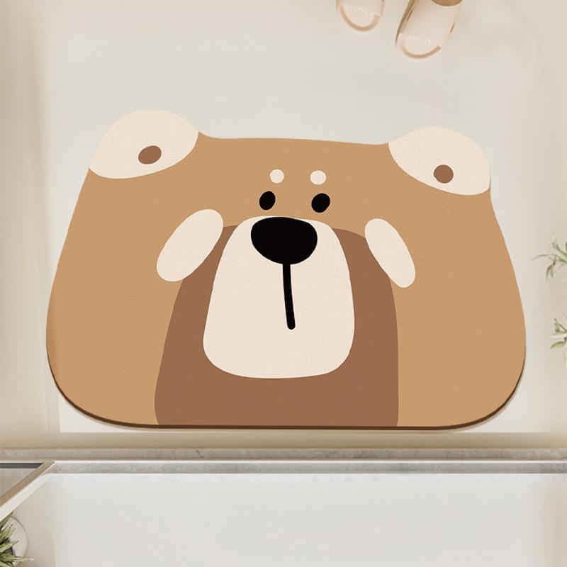 Kieselgur Bodenmatte Cartoon Badezimmer Badezimmer Toilette Toilette Feuchtigkeitsabsorbierender Rutschfester Teppich Badezimmertür Eingang Fußmatte