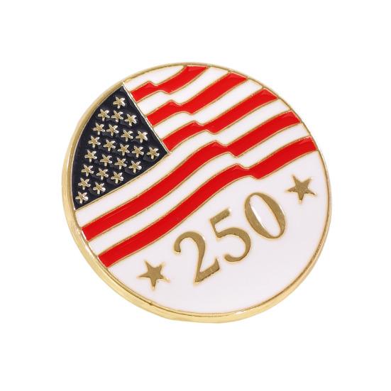 

2026 Brooch Commemorating 250th US Anniversary Alloy Enamel Pin with Flag Liberty Bell Butterfly Buckle Suit Lapel B