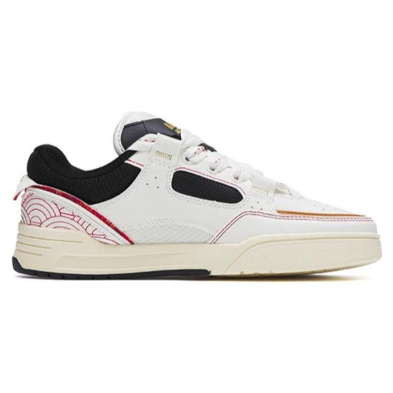 Anta Aojie Men Low Top Skate Shoes White Black Red Trendy Casual Non-slip Durable 112318040-5