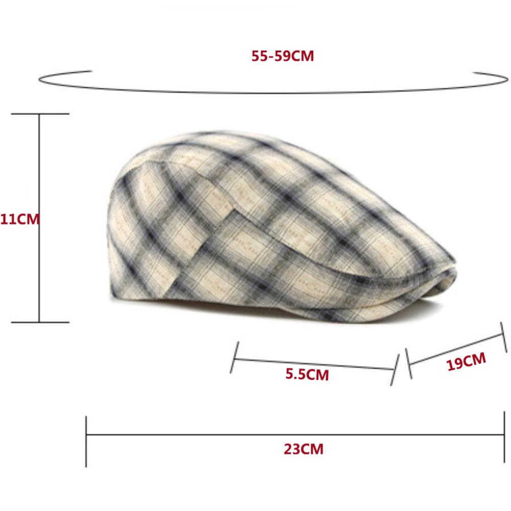 HT5056 Mens Berets Women New Spring Summer Sun Cap Artist Painter Beret Hat Male Female Ivy Flat Cap Adjustable Plaid Beret Caps