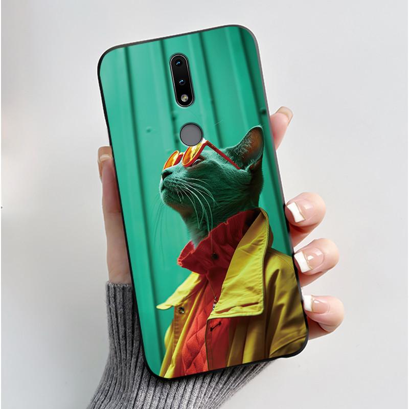 Cute Case For Nokia 4.2/Nokia 3/Nokia 3.1/Nokia3.2 Funda Capa Printing Shell Protective Cover Soft Silicone Cartoon Black Casing