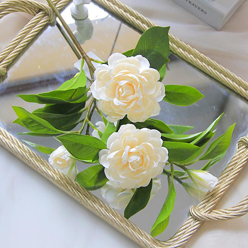 

NEW 58cm Single Camellia Simulation Flower Gardenia Simulation Bouquet Christmas New Year Decoration False Flower Room Layout 1pc світло-жовтого кольору